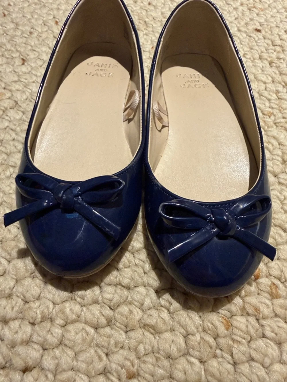 Janie and Jack navy patent ballet flats size 12 girls - Picture 5 of 11
